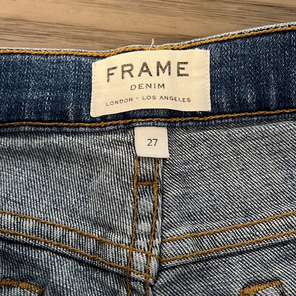 FRAME DENIM LE BOY ANKLE CROPPED RAW SIZE HEM 27 - Picture 12 of 16